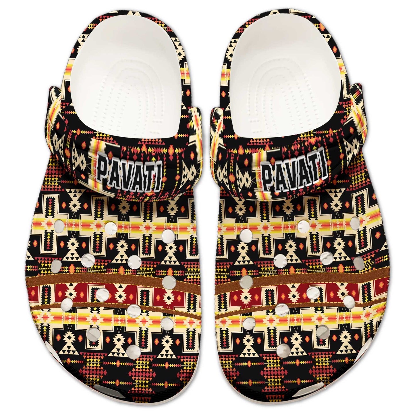 Custom Name Bold Tribal Clogs – Striking Native-Inspired Gift for the Whole Family