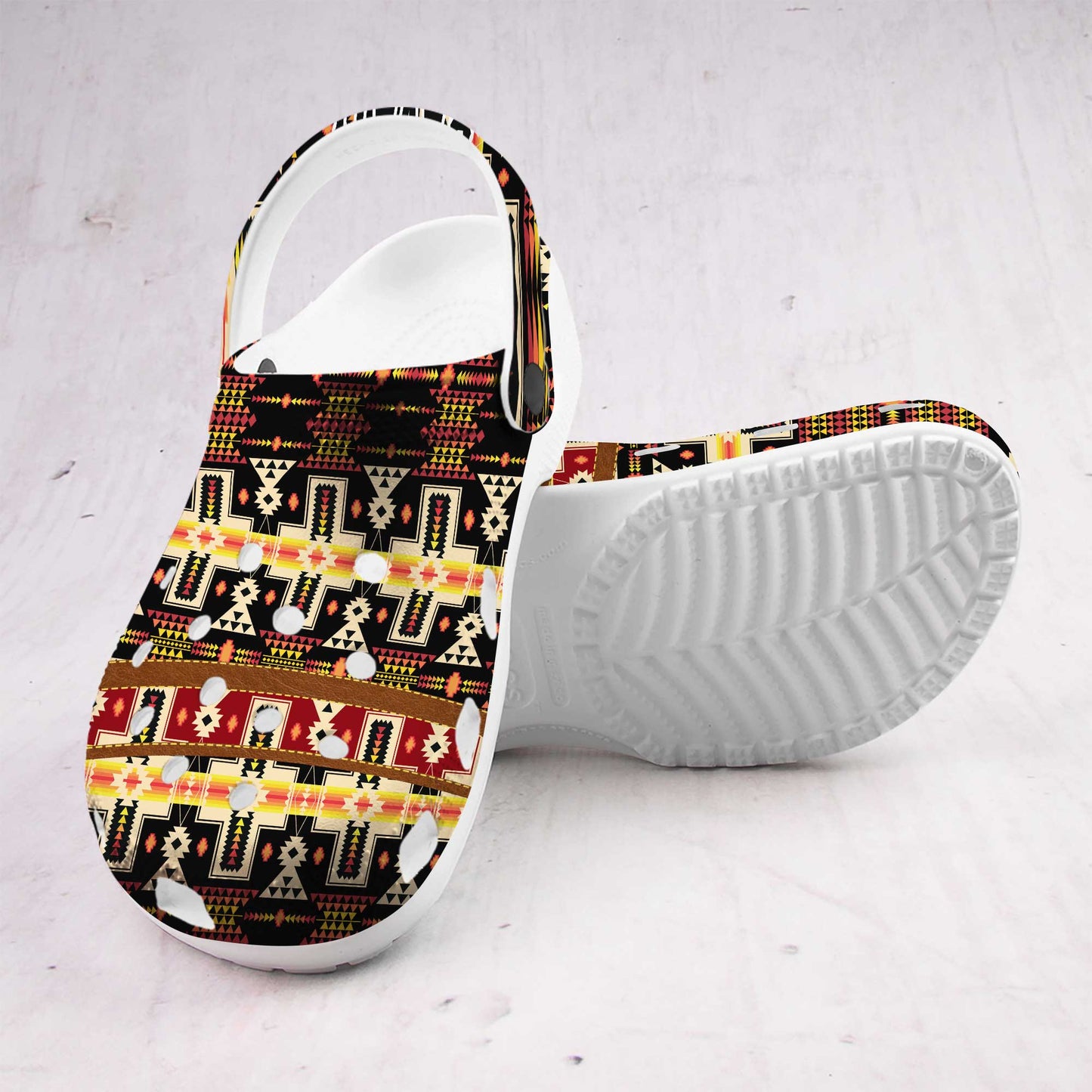 Custom Name Bold Tribal Clogs – Striking Native-Inspired Gift for the Whole Family