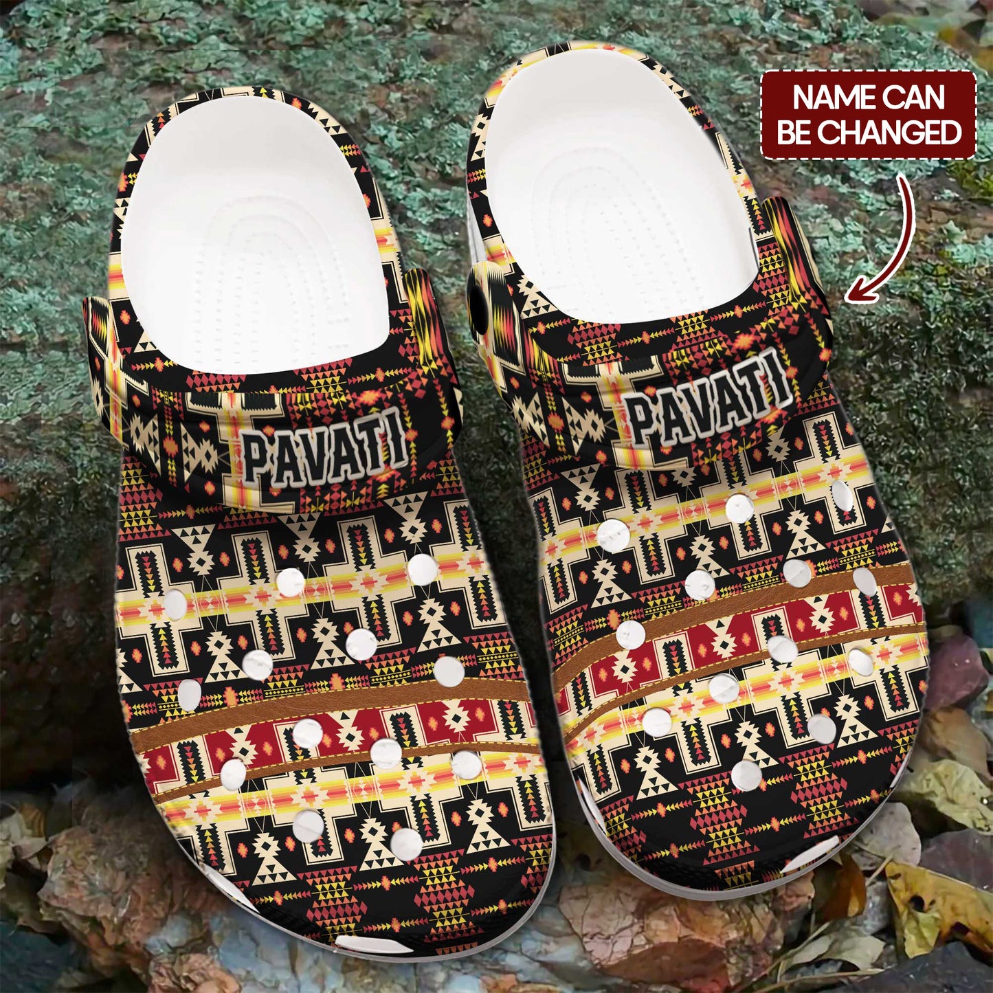 Custom Name Bold Tribal Clogs – Striking Native-Inspired Gift for the Whole Family