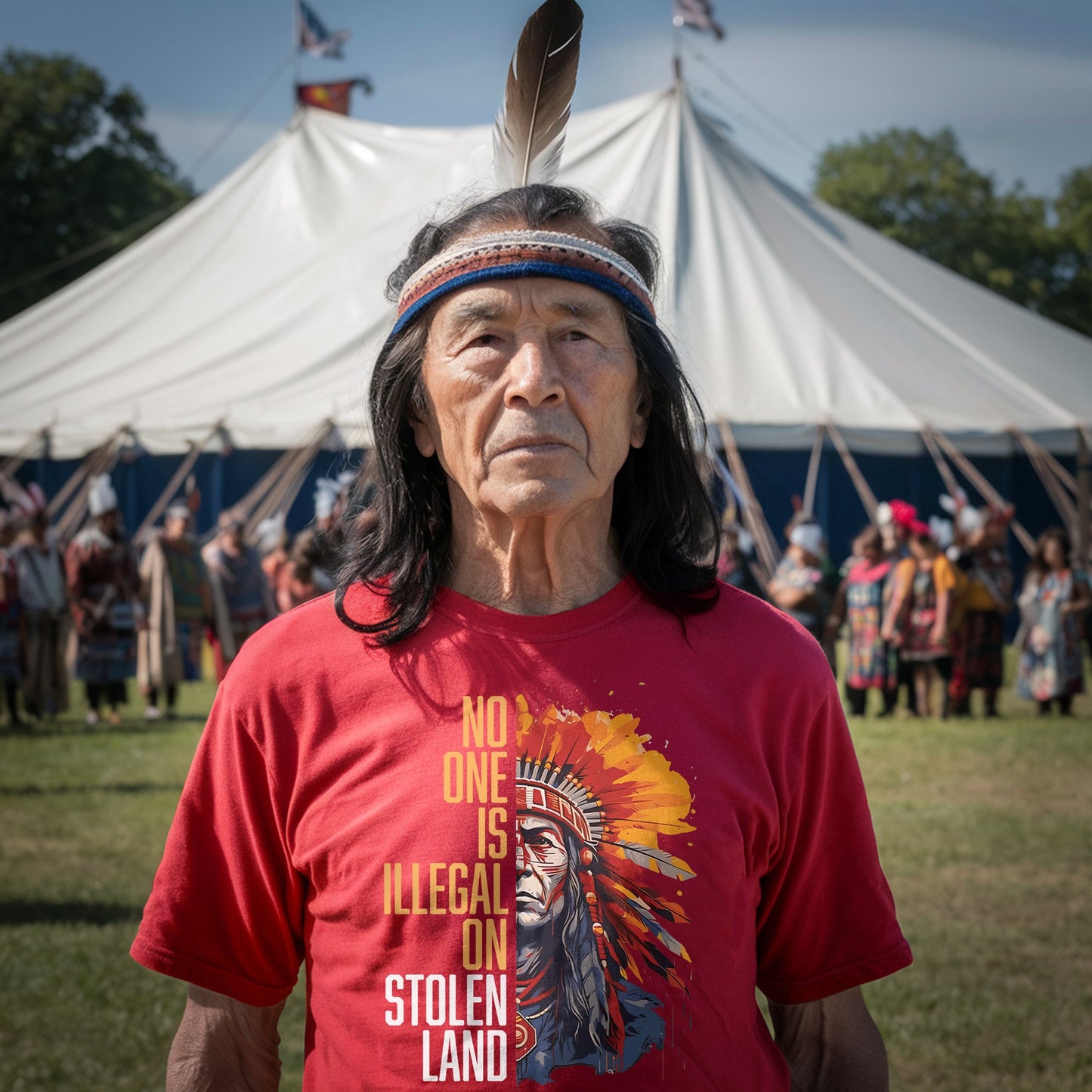 NO ONE IS ILLEGAL ON STOLEN LAND Style 15 - Unisex T-Shirt/T-Shirt V-Neck/Hoodie/Sweatshirt