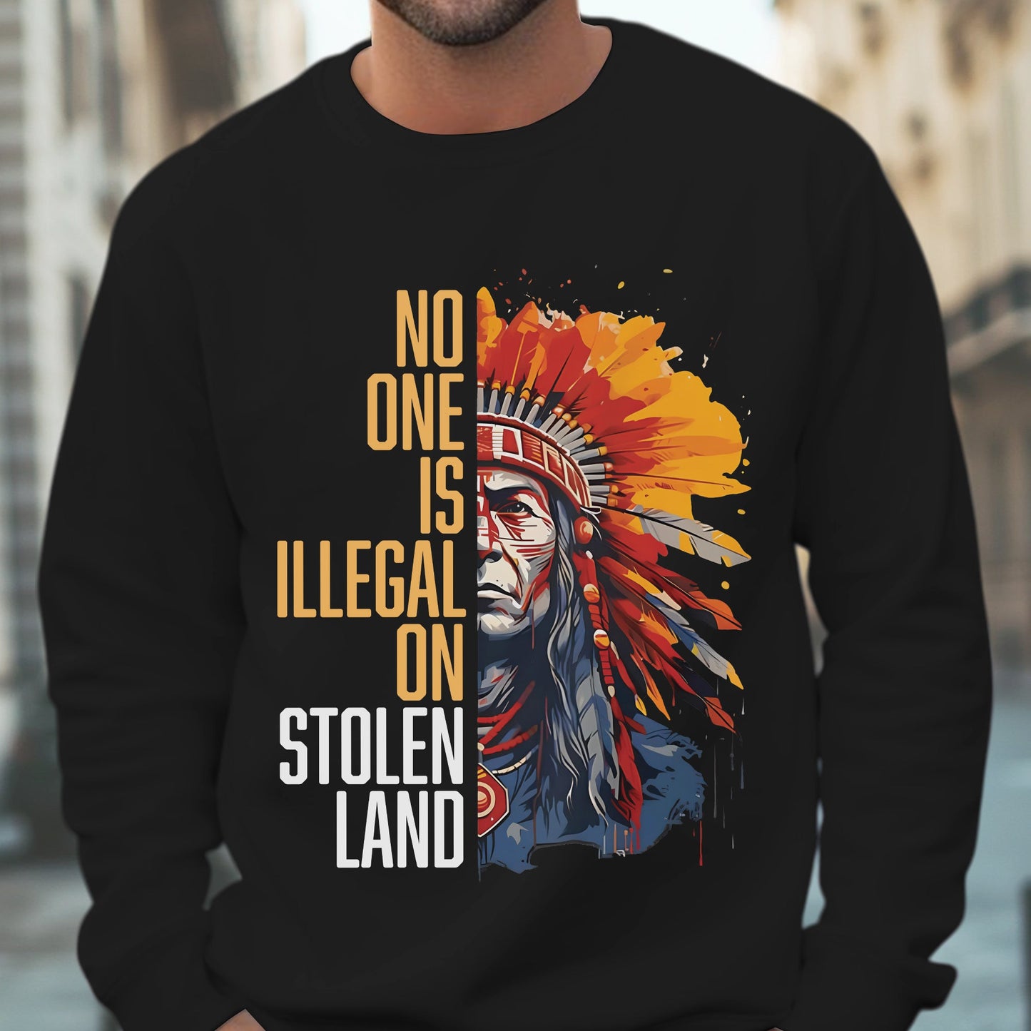 NO ONE IS ILLEGAL ON STOLEN LAND Style 15 - Unisex T-Shirt/T-Shirt V-Neck/Hoodie/Sweatshirt