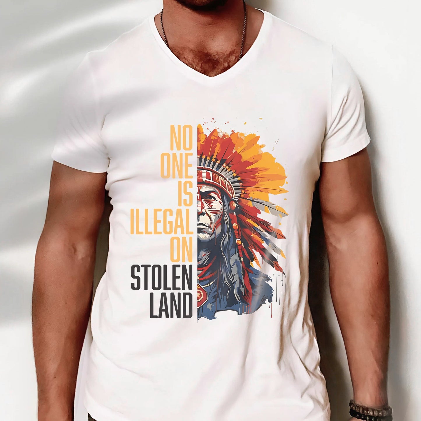 NO ONE IS ILLEGAL ON STOLEN LAND Style 15 - Unisex T-Shirt/T-Shirt V-Neck/Hoodie/Sweatshirt