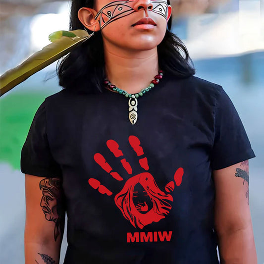 MMIW Red Hand Indigenous Owned S-T-Shirt