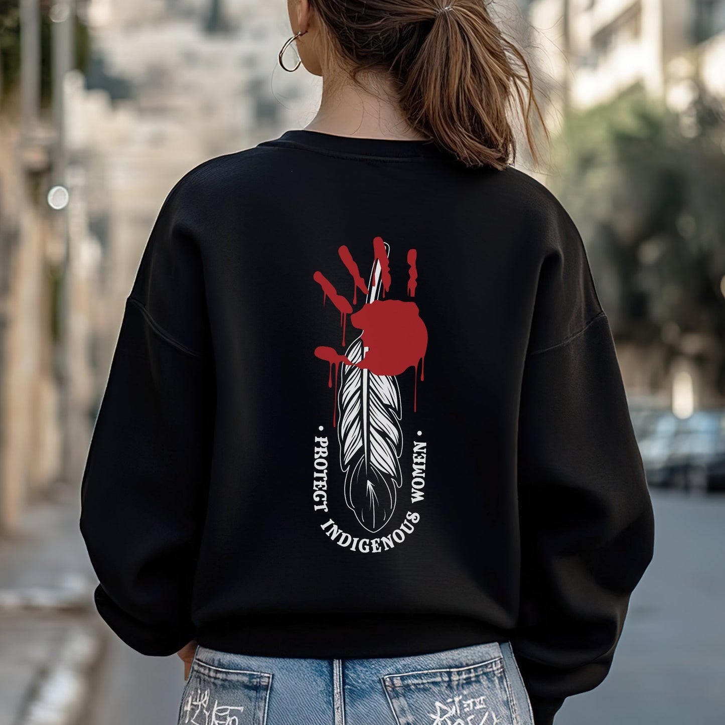 Protect Indigenous Women Red Hand- Unisex T-Shirt - Two Sides