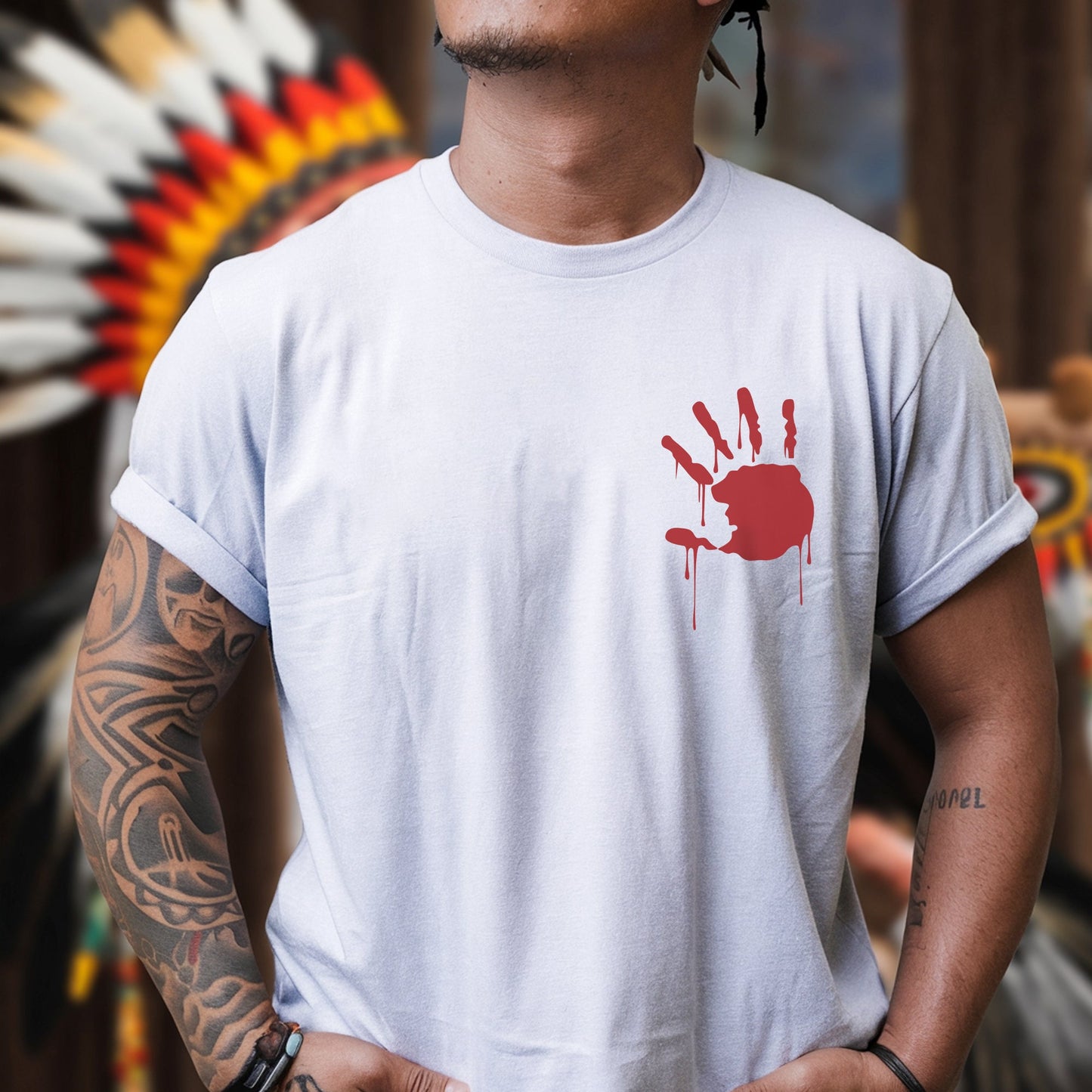 Protect Indigenous Women Red Hand- Unisex T-Shirt - Two Sides