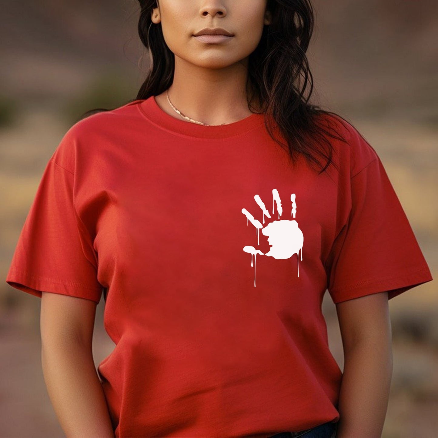Protect Indigenous Women Red Hand- Unisex T-Shirt - Two Sides