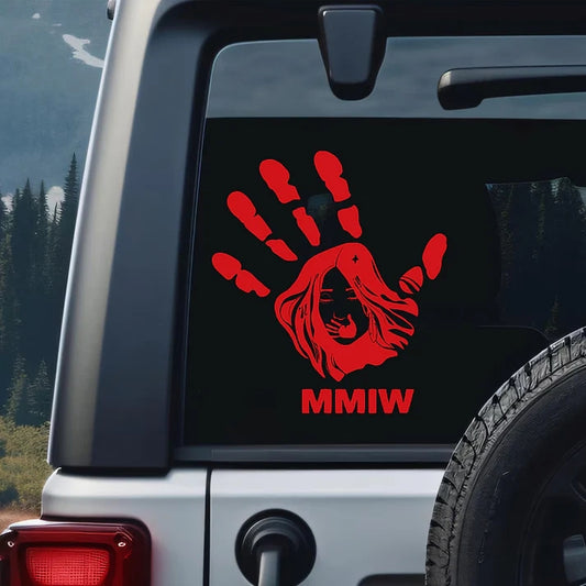 Justice for Missing Indigenous Women Sticker – Red Hand Symbol