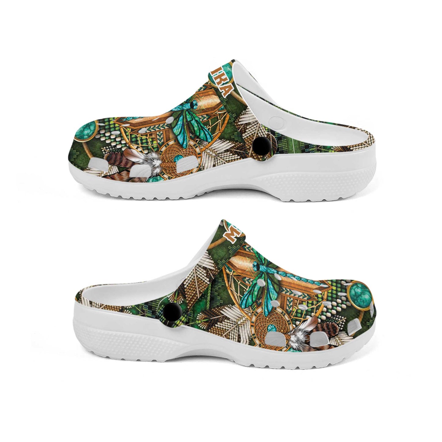 Custom Name Native Clogs - Dragonfly & Dreamcatcher – Family Gift