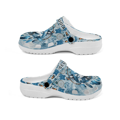 Custom Name Wolf Dreamcatcher Clogs – Tribal Spirit & Personalized Native Gift