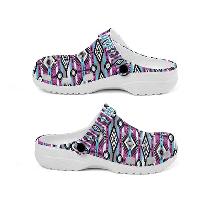 Custom Name Boho Pink Aztec Clogs – Native-Inspired Footwear, Great Family Gift