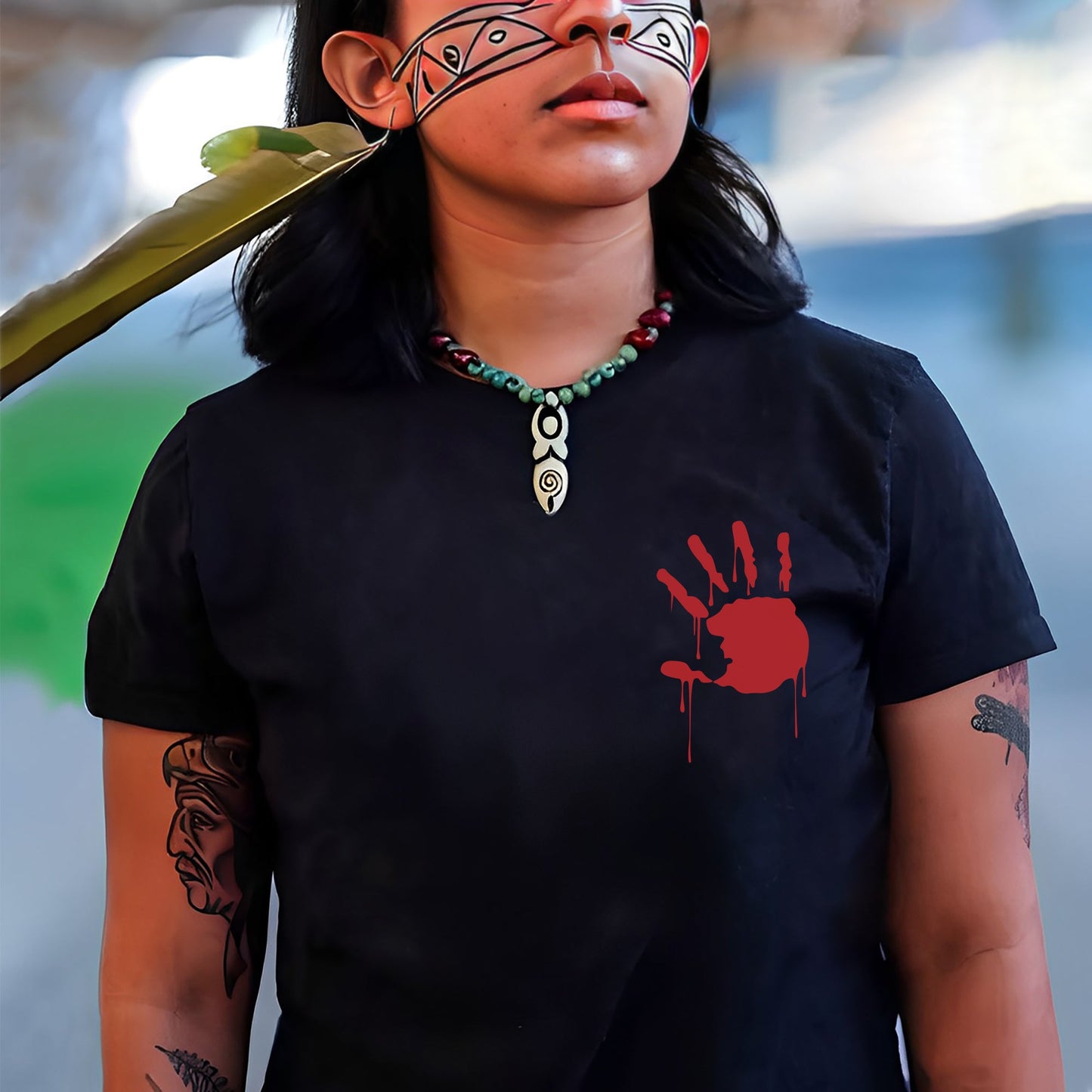 Protect Indigenous Women Red Hand- Unisex T-Shirt - Two Sides