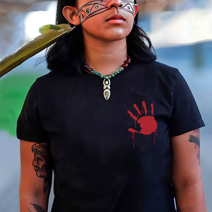Protect Indigenous Women Red Hand- Unisex T-Shirt - Two Sides