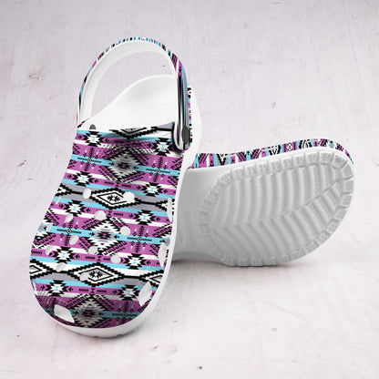 Custom Name Boho Pink Aztec Clogs – Native-Inspired Footwear, Great Family Gift