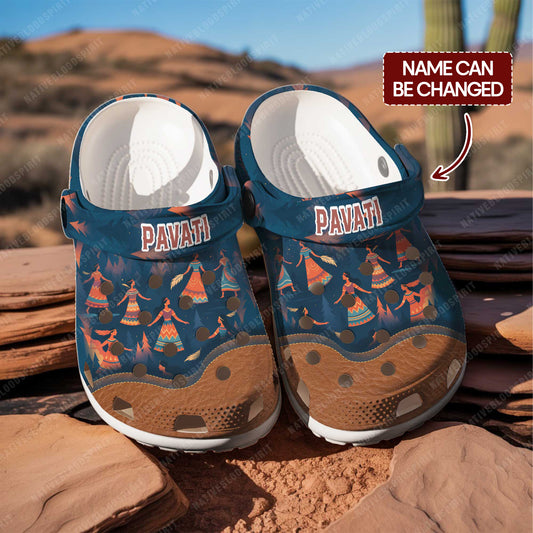Custom Name Native Clogs with Tribal Design – Ideal Family Gift for All Ages
