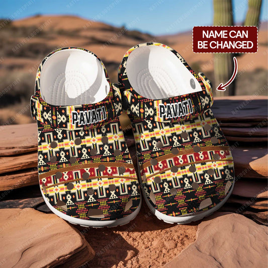 Custom Name Bold Tribal Clogs – Striking Native-Inspired Gift for the Whole Family