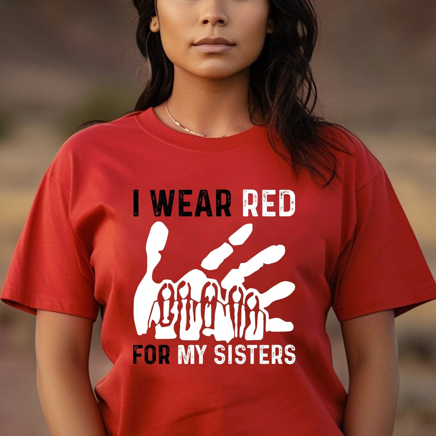 MMIW I Wear Red For My Sister Red Hand Unisex Hoodie/Sweatshirt/T-Shirt