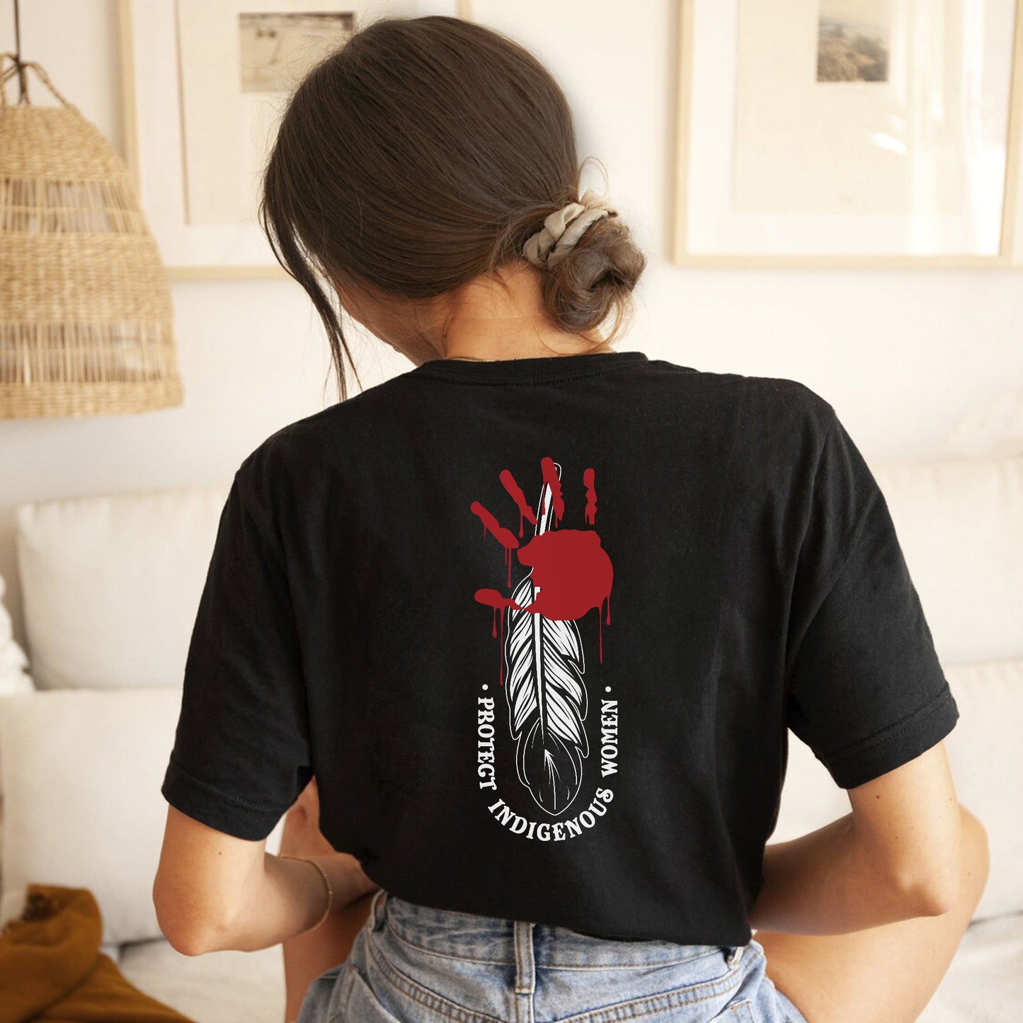 Protect Indigenous Women Red Hand- Unisex T-Shirt - Two Sides