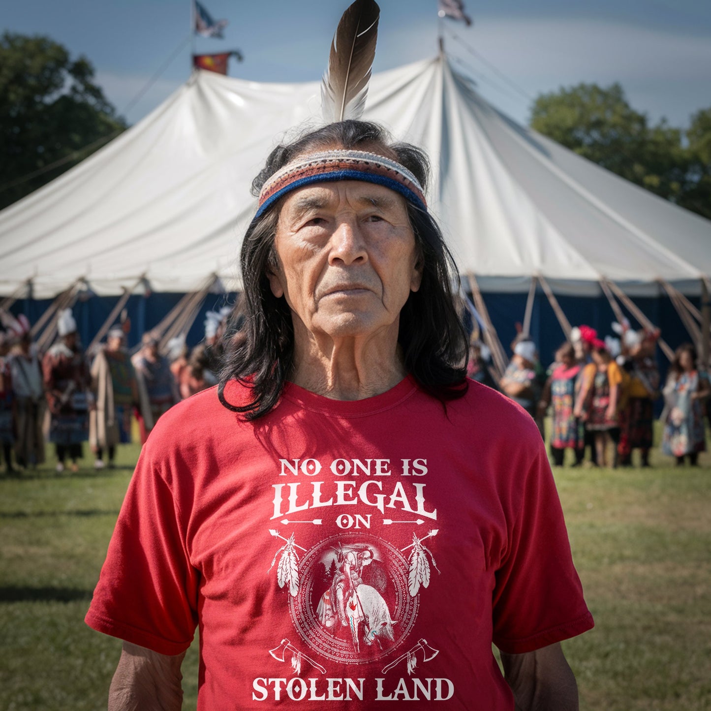 NO ONE IS ILLEGAL ON STOLEN LAND. WE WALK ON NATIVE LAND Style 5 - One Side Unisex T-Shirt/Hoodie/Sweatshirt