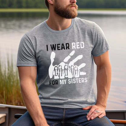 MMIW I Wear Red For My Sister Red Hand Unisex Hoodie/Sweatshirt/T-Shirt