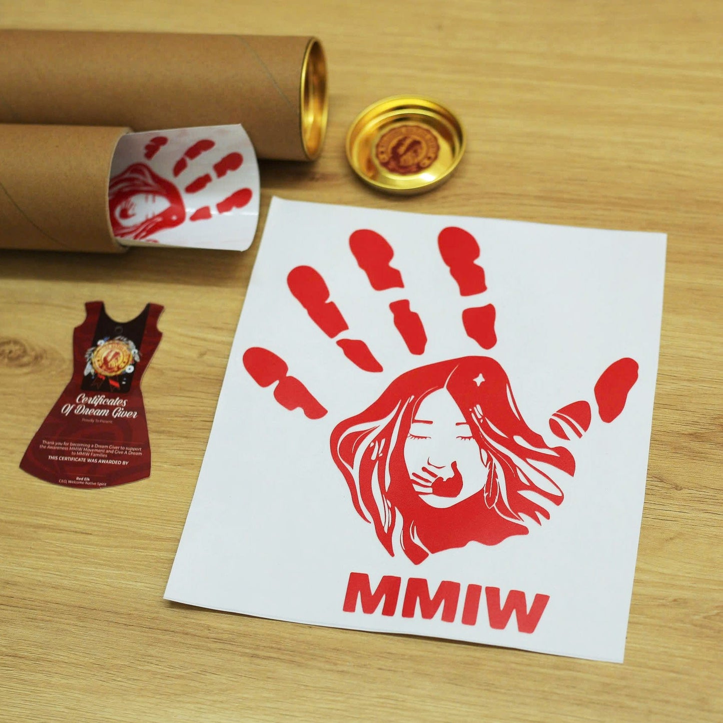 Justice for Missing Indigenous Women Sticker – Red Hand Symbol