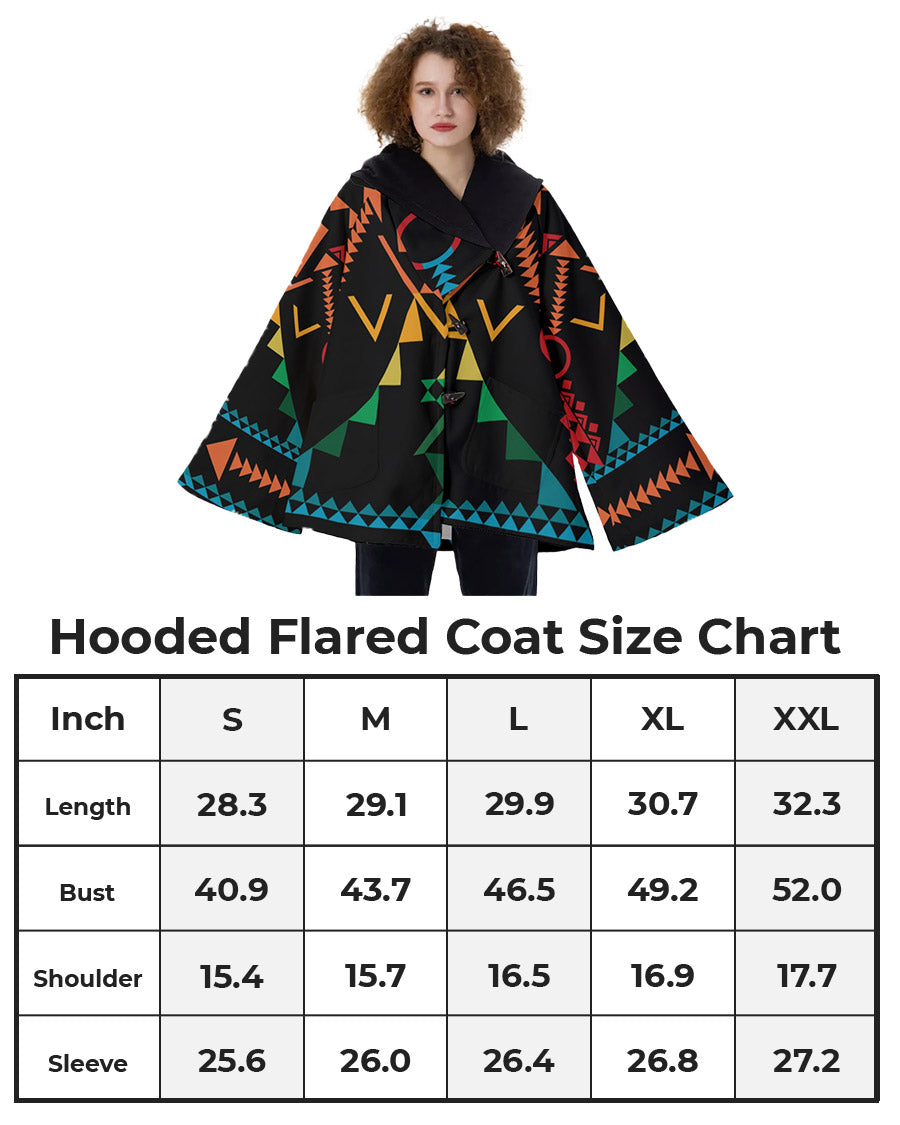 Fashion Women Pattern Button Coat Print Hooded Jacket Outerwear 02