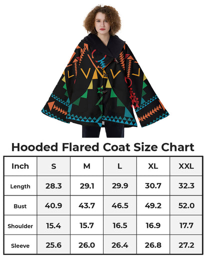 Fashion Women Pattern Button Coat Print Hooded Jacket Outerwear 02