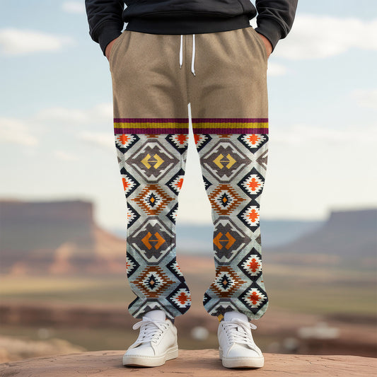 Tribal Aztec Pattern Sweatpants for Men & Women 26