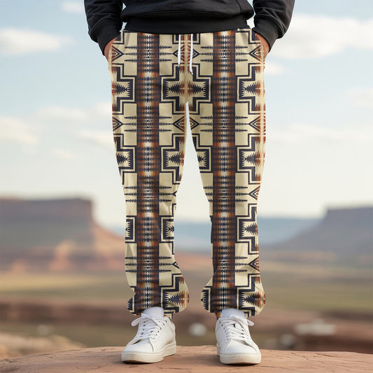 Tribal Aztec Pattern Sweatpants for Men & Women 25
