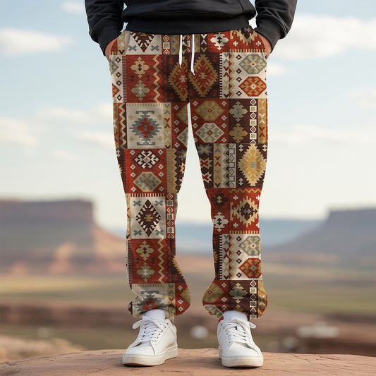 Tribal Aztec Pattern Sweatpants for Men & Women 23