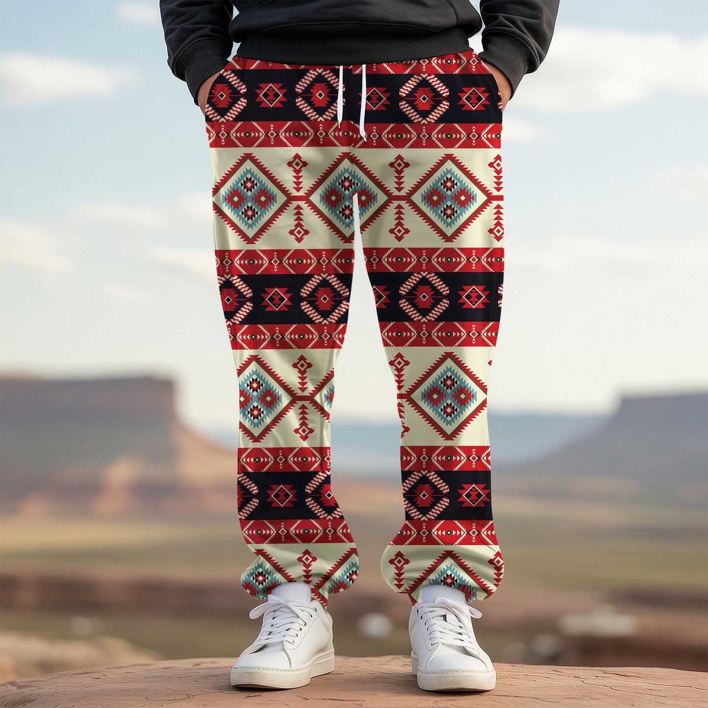Tribal Aztec Pattern Sweatpants for Men & Women 18