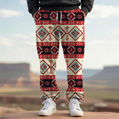 Tribal Aztec Pattern Sweatpants for Men & Women 18