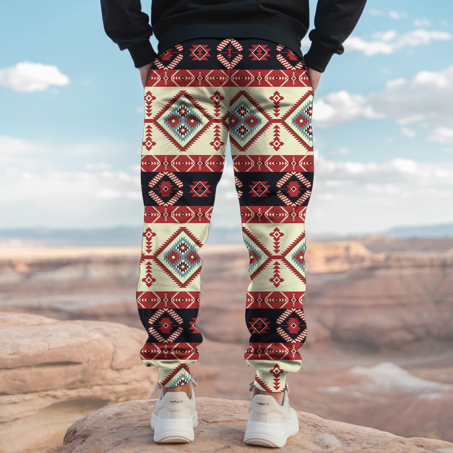 Tribal Aztec Pattern Sweatpants for Men & Women 18