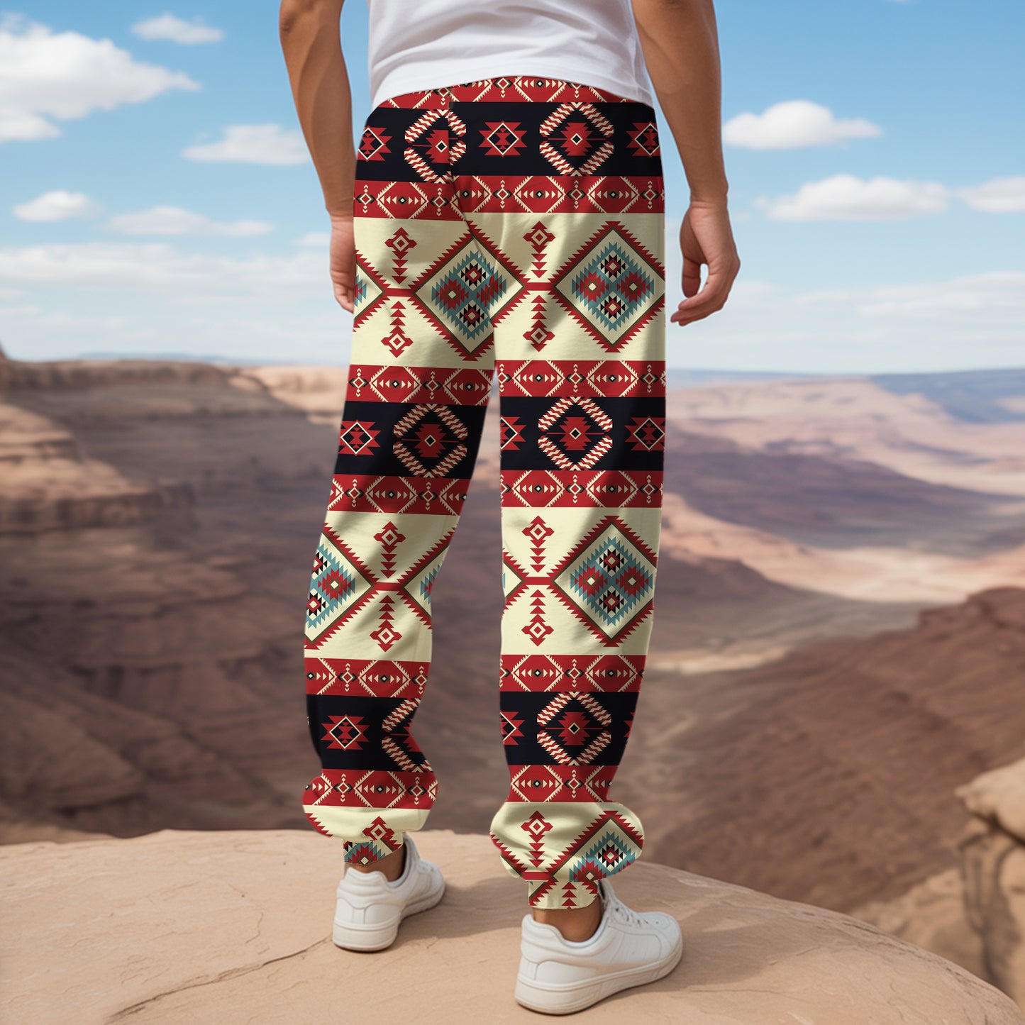 Tribal Aztec Pattern Sweatpants for Men & Women 18