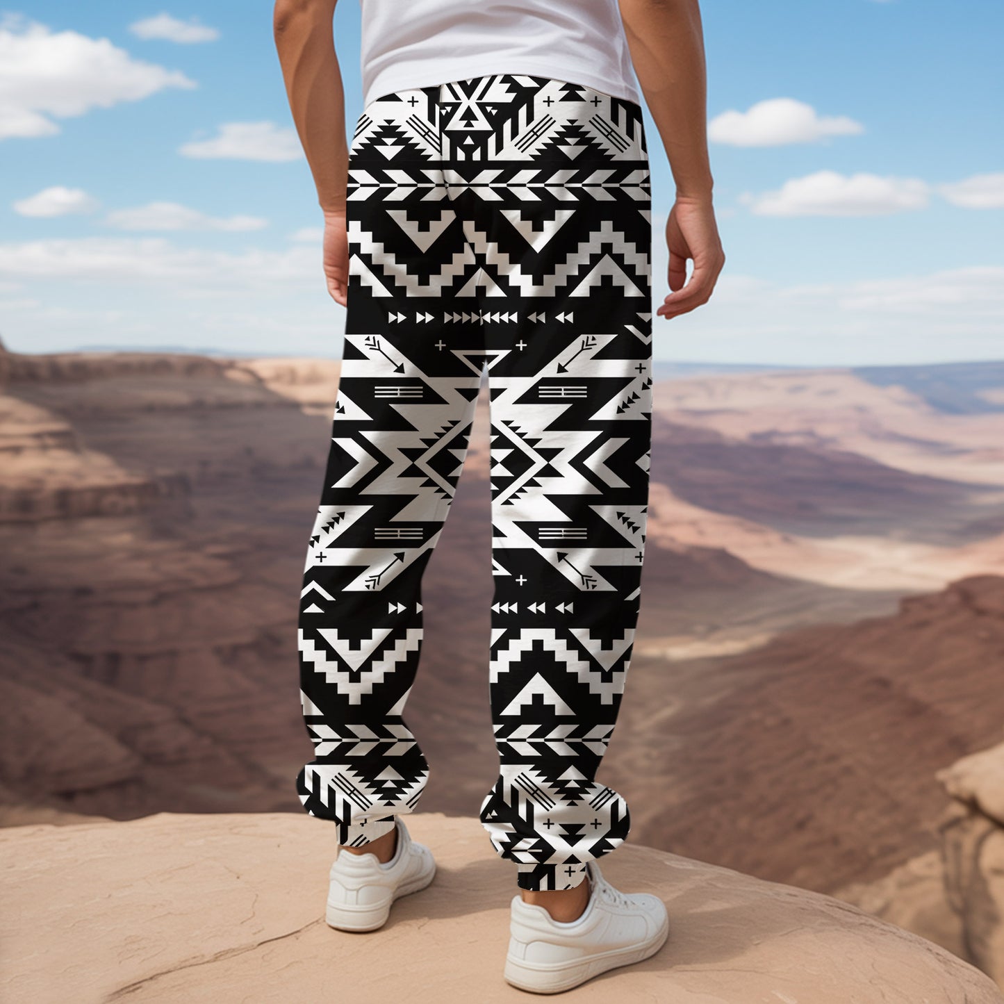 Tribal Aztec Pattern Sweatpants for Men & Women 10