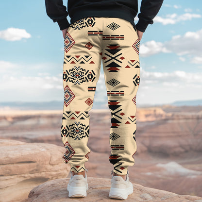 Tribal Aztec Pattern Sweatpants for Men & Women -08