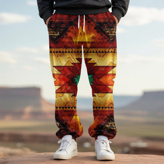 Tribal Aztec Pattern Sweatpants for Men & Women 03