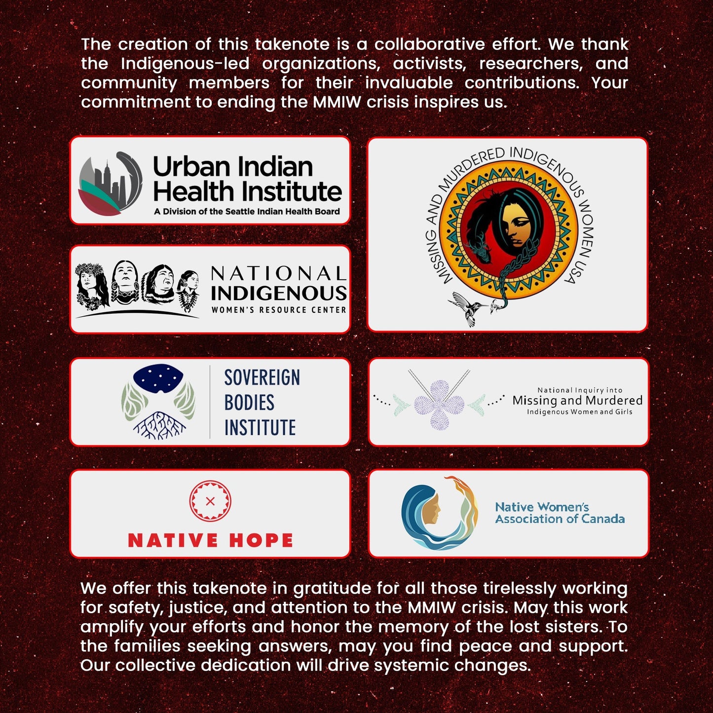 Handmade Takenote: Justice for MMIW - Unveiled Stories & Our Voices + Bookmark Gift