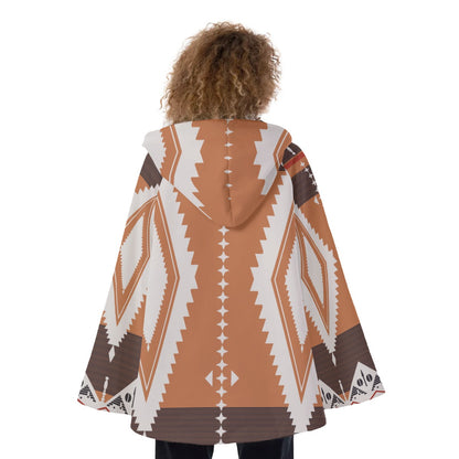 Fashion Women Pattern Button Coat Print Hooded Jacket Outerwear 08